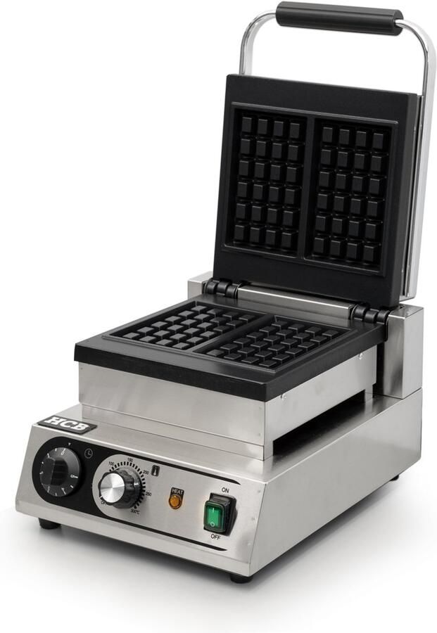 HCB Professioneel horeca Wafelijzer voor 2 Luikse wafels Wafelmaker van RVS INOX 30x38x27 cm (BxDxH) 10 kg 8681