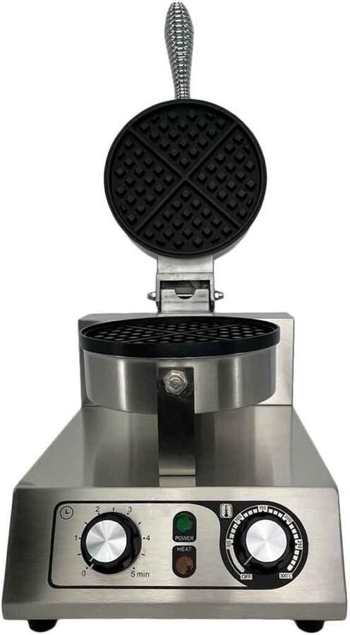 HCB Professioneel rond horeca Wafelijzer met timer 230V Wafelmaker van RVS INOX 38x25.5x28 cm (DxBxH) 10.40 kg 1513