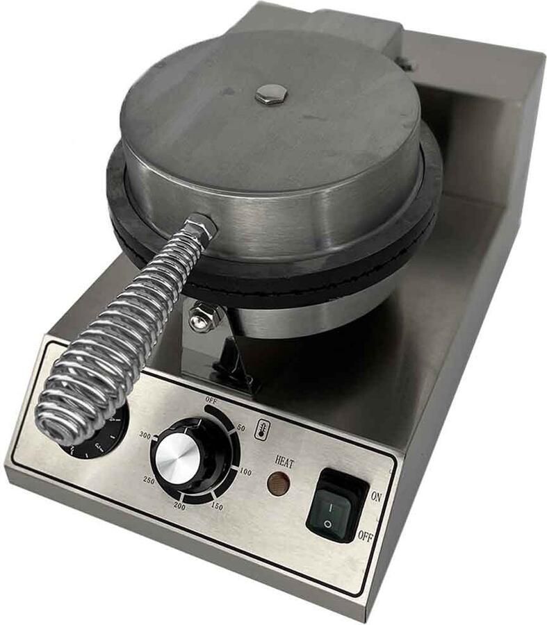 HCB Professioneel rond horeca Wafelijzer met timer 230V Wafelmaker van RVS INOX 39x25x26 cm (DxBxH) 10.40 kg 1131