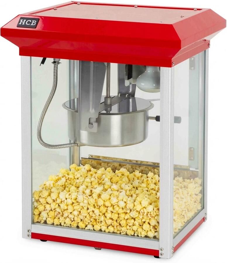 HCB Professionele compacte Popcorn machine 230V Popcornmachine Rood Horeca Popcornmaker 14.9 kg 6240