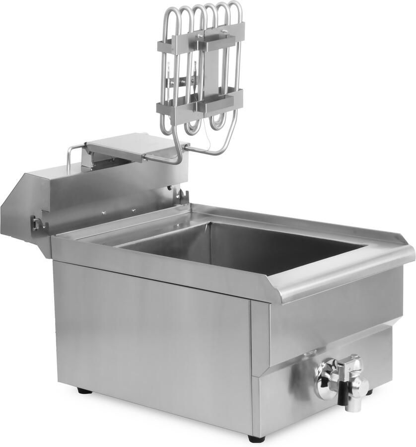 HCB Professionele grote Horeca frituurpan Friteuse 14 liter 230V RVS INOX frietketel frietpannen frietpan met kraantje aftapkraan 53x33.6x38 cm (DxBxH) 3000W 2597 - Foto 3