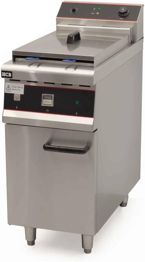 HCB Professionele grote Horeca frituurpan Friteuse 30 liter 400V RVS INOX frietketel frietpannen frietpan 80x42x108 cm (DxBxH) 10000W 7720