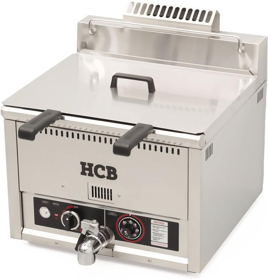 HCB Professionele grote Horeca frituurpan Friteuse 30 liter propaan RVS INOX frietketel frietpannen frietpan 47x55x48 cm (DxBxH) 4400W 2601