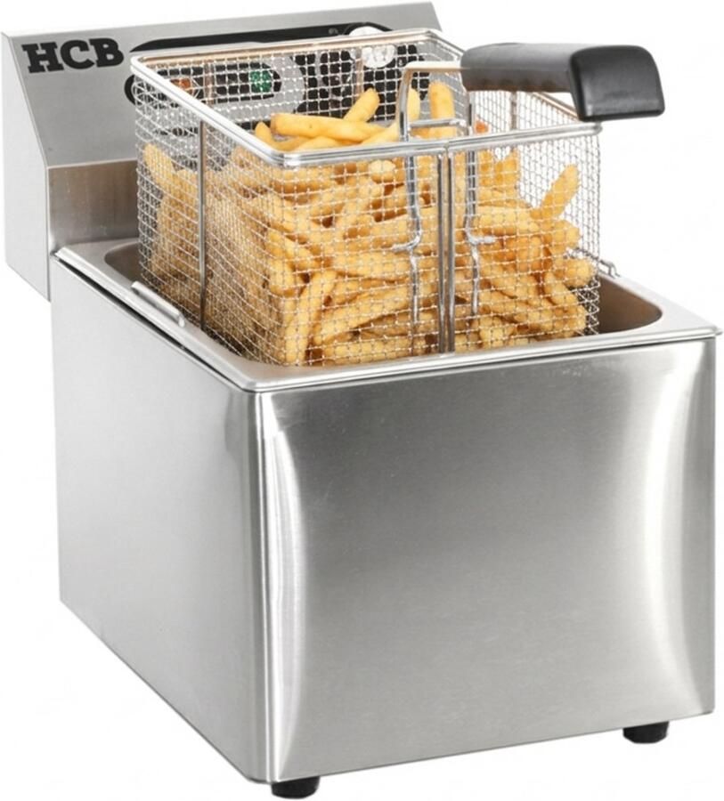 HCB Professionele grote Horeca frituurpan Friteuse 9 liter 230V RVS INOX frietketel frietpannen frietpan 41.5x27x34 cm (DxBxH) 3250W 2590 - Foto 2