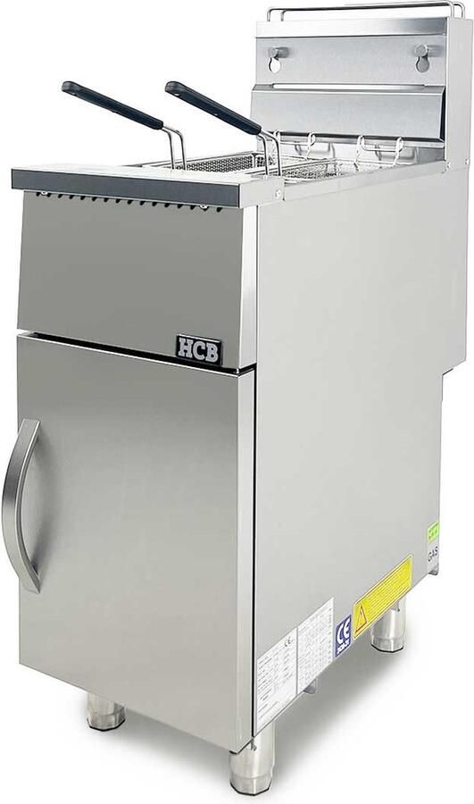 HCB Professionele grote Horeca frituurpan Friteuse aardgas 21 liter RVS INOX frietketel frietpannen frietpan 87x40x58 cm (DxBxH) 33580W 7248