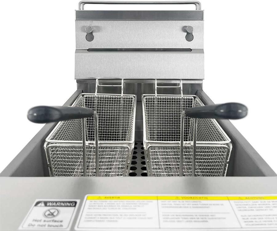 HCB Professionele grote Horeca frituurpan Friteuse aardgas 21 liter RVS INOX frietketel frietpannen frietpan 87x40x58 cm (DxBxH) 33580W 7248 - Foto 2