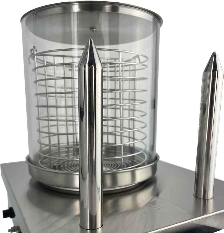 HCB Professionele Horeca Hotdogwarmer RVS INOX 230V Hotdog machine Worstenwarmer 29x33x40 cm (DxBxH) 9 kg 9987