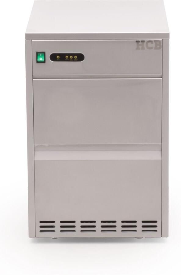 HCB Professionele Horeca IJsblokjesmachine 50 kg p d RVS INOX 230V IJsblokjes machine 51.5x40x83 cm (DxBxH) 28 kg 3503