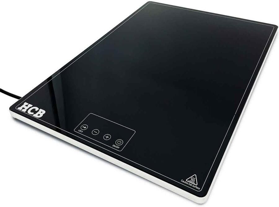 HCB Professionele Horeca Inductie warmhoudplaat Elektrisch 230 Watt 230V RVS INOX Rechaud 55x38x2.5 cm (DxBxH) 3.10 kg 9201