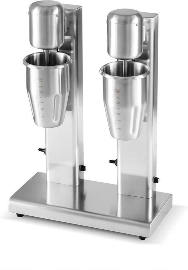 HCB Professionele Horeca Milkshakemixer dubbel 2 x 750 ml RVS INOX Milkshakemaker 17x35x52 cm (DxBxH) 6 kg 1361 - Foto 2