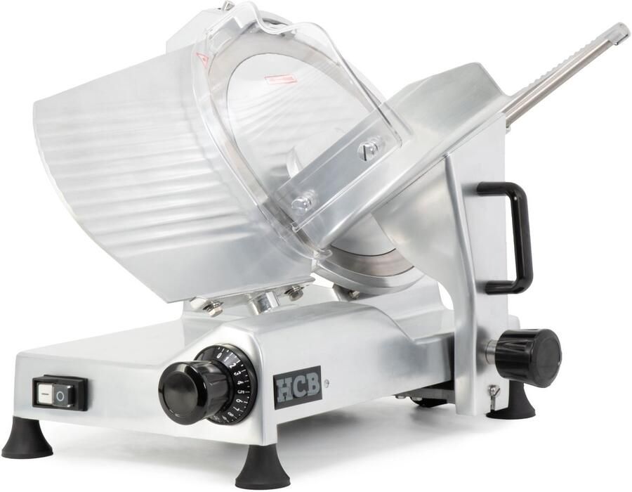 HCB Professionele Horeca Snijmachine 300 mm RVS INOX 230V Allessnijder Vleeswaren Groenten Vleessnijmachine 48.7x57.3x43 cm (DxBxH) 22.2 kg 2553