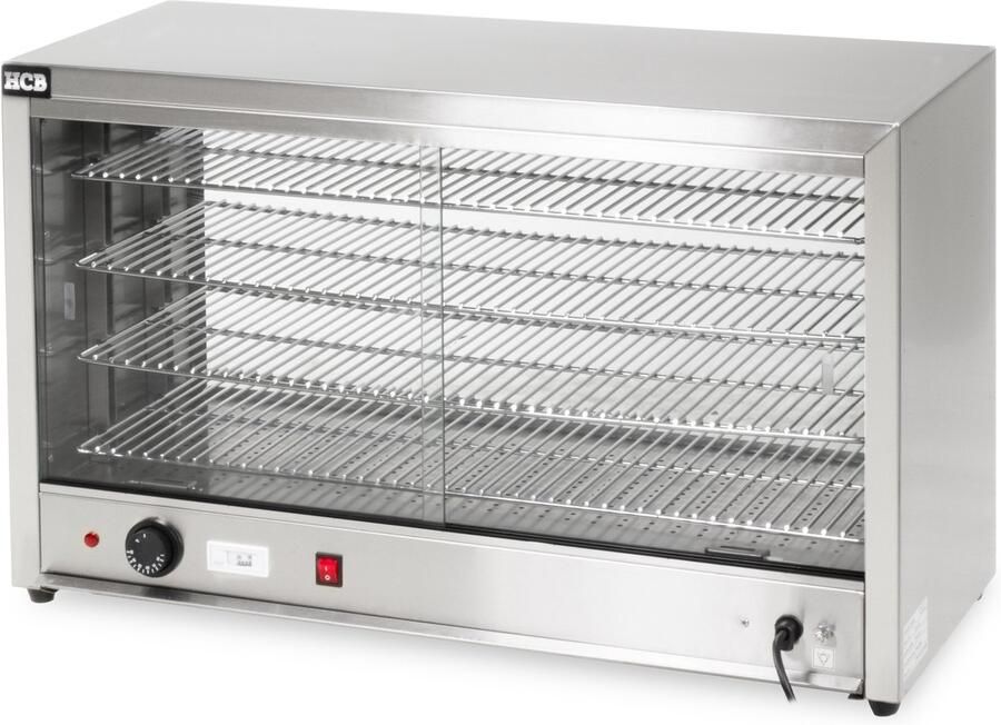 HCB Professionele Horeca Warmhoudvitrine 230V RVS INOX 36x86.5x62.5 cm (DxBxH) 20 kg 3810
