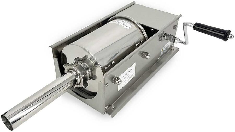 HCB Professionele Horeca Worstvuller horizontaal 3 liter RVS INOX Worstenmaker Worstmachine 22x40x17 cm (DxBxH) 15 kg 7439