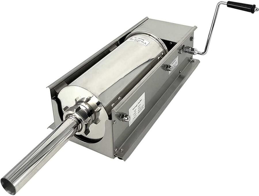HCB Professionele Horeca Worstvuller horizontaal 5 liter RVS INOX Worstenmaker Worstmachine 23x50x17.5 cm (DxBxH) 15 kg 7443