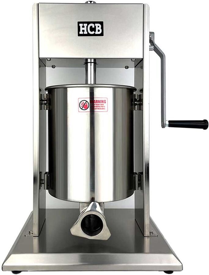 HCB Professionele Horeca Worstvuller verticaal 10 liter RVS INOX Worstenmaker Worstmachine 33x37x58 cm (DxBxH) 14 kg 1661