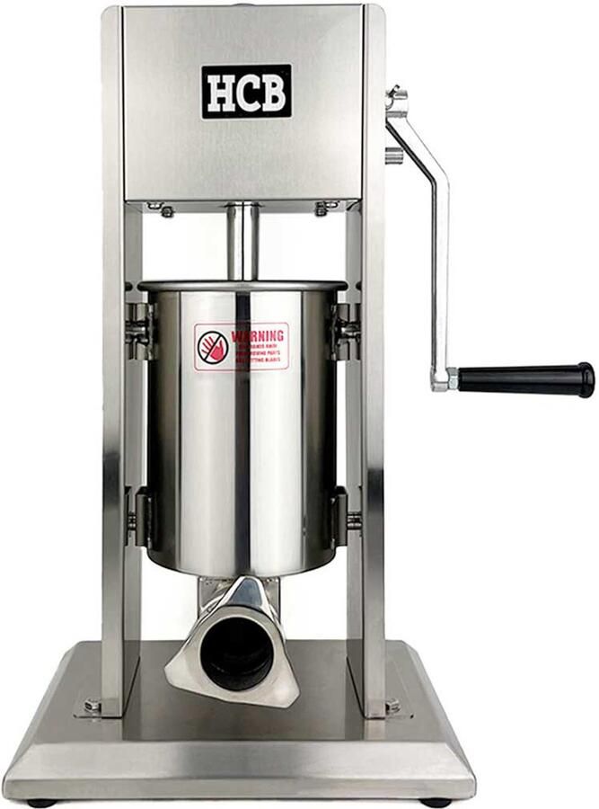 HCB Professionele Horeca Worstvuller verticaal 15 liter RVS INOX Worstenmaker Worstmachine 33x37x71 cm (DxBxH) 17 kg 1663