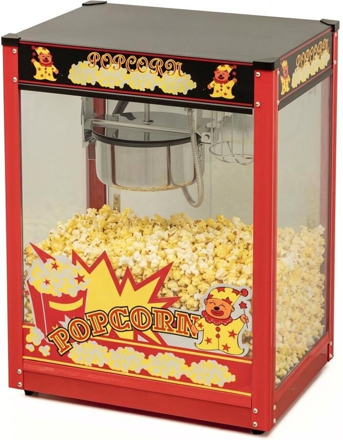 HCB Professionele Popcorn machine 230V Popcornmachine Zwart Horeca Popcornmaker 14.9 kg 6245