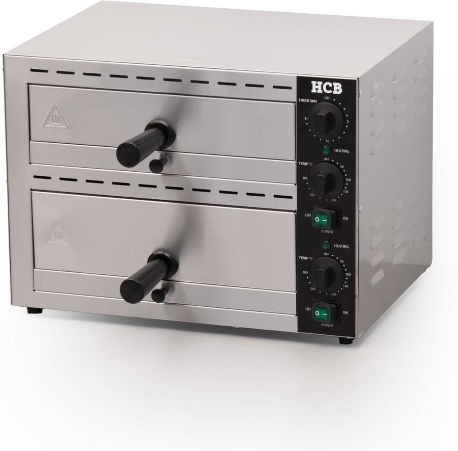 HCB Professionele RVS INOX Dubbele Snackoven 230V Horeca snack oven met timer 15 kg 9152