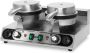 HCB Professioneel dubbel horeca wafelijzer met timer voor 2 ronde wafels 230V Wafelmaker van RVS INOX 39x50x26 cm (DxBxH) 10.40 kg 1065 - Thumbnail 1