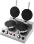 HCB Professioneel dubbel horeca wafelijzer met timer voor 2 ronde wafels 230V Wafelmaker van RVS INOX 39x50x26 cm (DxBxH) 10.40 kg 1065 - Thumbnail 2