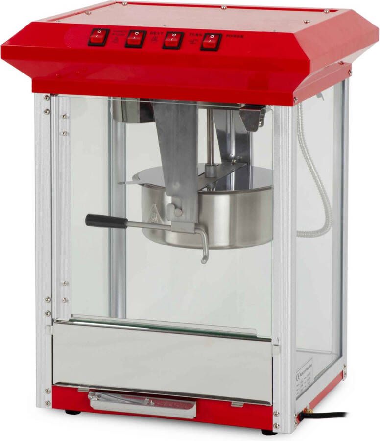 HCB Professionele compacte Popcorn machine 230V Popcornmachine Rood Horeca Popcornmaker 6240