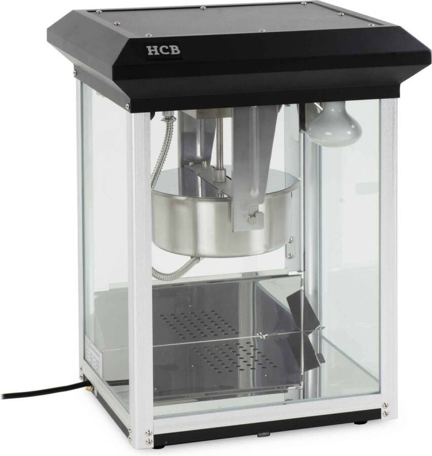 HCB Professionele compacte Popcorn machine 230V Popcornmachine Zwart Horeca Popcornmaker 6241