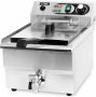 HCB Professionele grote Horeca frituurpan Friteuse 14 liter 230V RVS INOX frietketel frietpannen frietpan met kraantje aftapkraan 53x33.6x38 cm (DxBxH) 3000W 2597 - Thumbnail 1