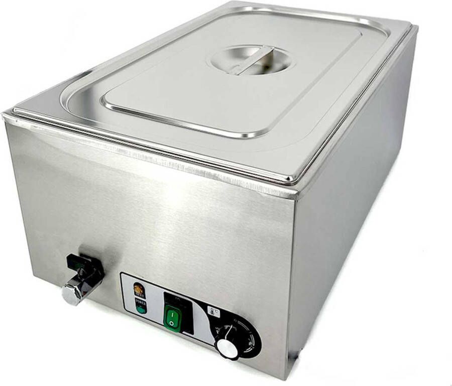 HCB Professionele Horeca Bain marie 1 1 GN 230V RVS INOX Buffetwarmer Elektrisch 35.5x60x26 cm (BxDxH) 9 kg 7965