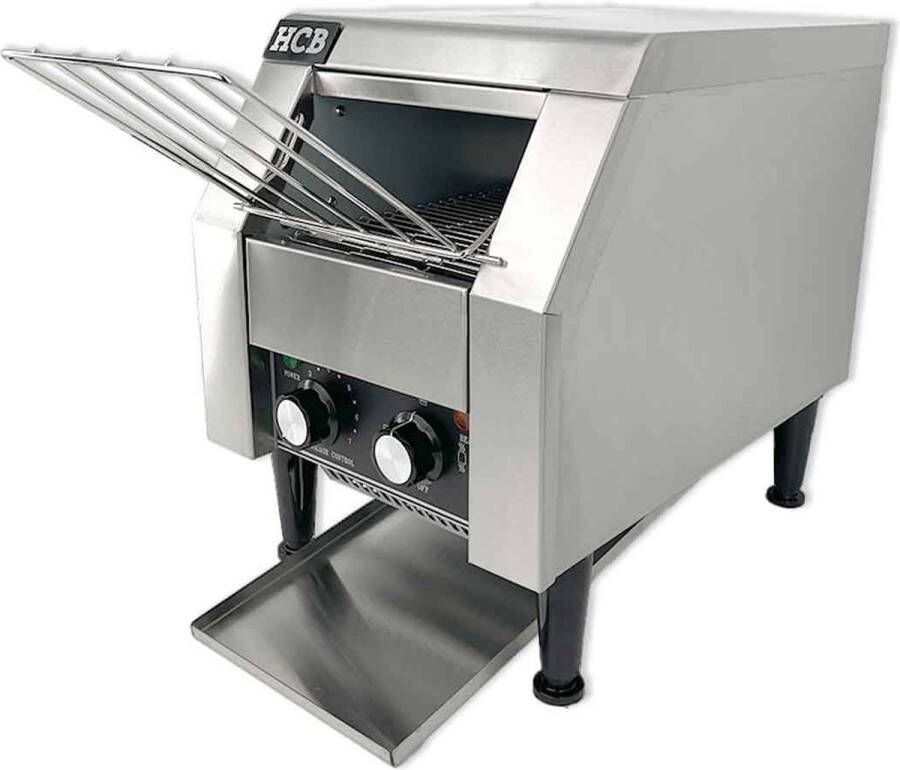 HCB Professionele Horeca Doorloop toaster 150st p u 230V RVS INOX broodrooster 28.8x41.8x38.7 cm (BxDxH) 12 kg 9206