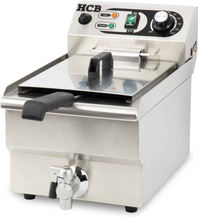 HCB Professionele Horeca Friteuse 10 liter 230V RVS INOX frietpan Frietketel 28x50x35 cm (BxDxH) 7 kg 8705