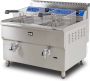 HCB Professionele Horeca frituurpan Dubbele friteuse 2 x 14 liter propaan RVS INOX frietketel 68x62x61.5 cm (BxDxH) 19 kg 2099 - Thumbnail 1