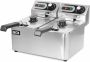 HCB Professionele Horeca frituurpan Dubbele friteuse 2 x 4.5 liter 2 x 230V RVS INOX frietketel frietpannen frietpan 38.5x45x31.5 cm (DxBxH) 5000W 2584 - Thumbnail 1