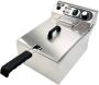 HCB Professionele grote Horeca frituurpan Friteuse 10 liter 230V RVS INOX frietketel frietpannen frietpan 46x29x29 cm (DxBxH) 3000W 8726 - Thumbnail 2