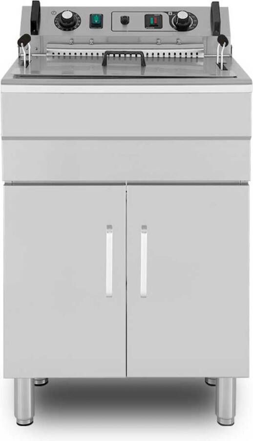 HCB Professionele Horeca frituurpan Friteuse 20 liter 400V RVS INOX 59x54x94 cm (BxDxH) 65.5 kg