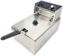 HCB Professionele Horeca frituurpan Friteuse 6 liter 230V RVS INOX frietketel frietpannen frietpan 44x28x31.5 cm (DxBxH) 2500W 2578 - Thumbnail 1