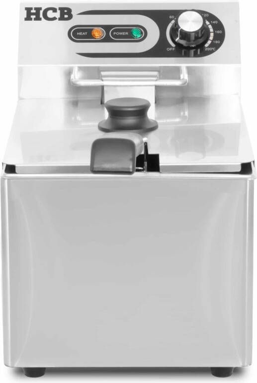 HCB Professionele grote Horeca frituurpan Friteuse 9 liter 230V RVS INOX frietketel frietpannen frietpan 41.5x27x34 cm (DxBxH) 3250W 2590