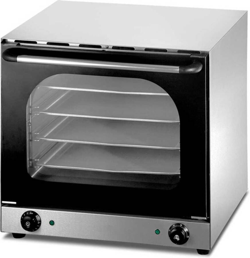 HCB Professionele Horeca Heteluchtoven convectie 43 32 cm 230V RVS INOX hetelucht oven vrijstaand 59.5x52.5x58 cm (BxDxH) 32 kg 8682