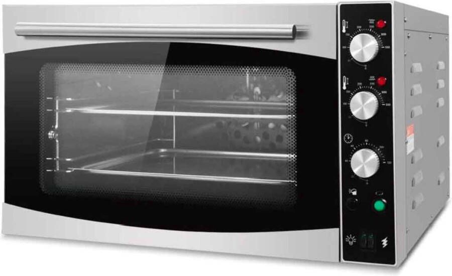 HCB Professionele Horeca Heteluchtoven convectie 43 32 cm 230V RVS INOX hetelucht oven vrijstaand 67x57x39.5 cm (BxDxH) 19 kg 2614