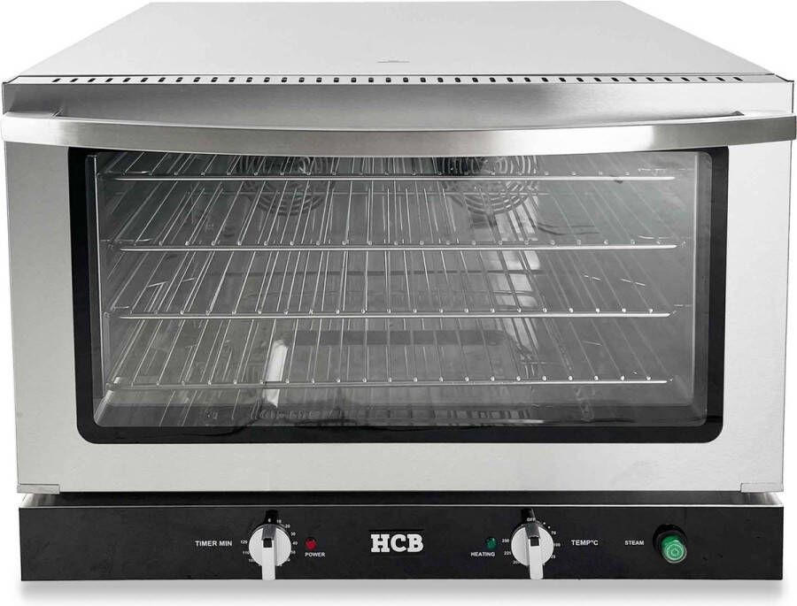 hcb Professionele Horeca Heteluchtoven met vochtinjectie 110 liter 60 x 40 cm 400V RVS