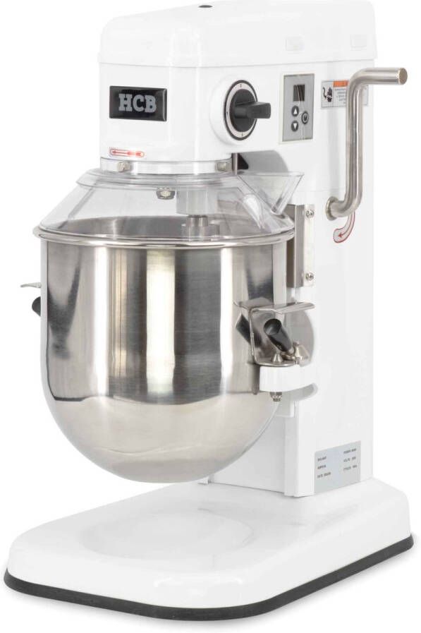 HCB Professionele Horeca Planeetmenger 10 liter 230V RVS INOX deegmachine Kneedmachine Keuken machine Planeetmixer Deegkneder machine Spiraalkneder 55 kg 6497