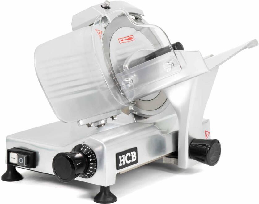 HCB Professionele Horeca Snijmachine 195 mm RVS INOX 230V Allessnijder Vleeswaren Groenten Vleessnijmachine 26.5x35.5x32.5 cm (BxDxH) 12 kg 2510