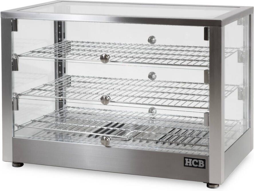 HCB Professionele Horeca Warmhoudvitrine 115 liter 230V RVS INOX 40x70x50 cm (DxBxH) 19.7 kg 7655