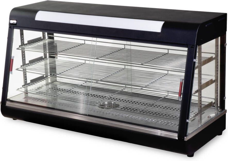 HCB Professionele Horeca Warmhoudvitrine 230V RVS INOX 48x120x62 cm (DxBxH) 20 kg 8470