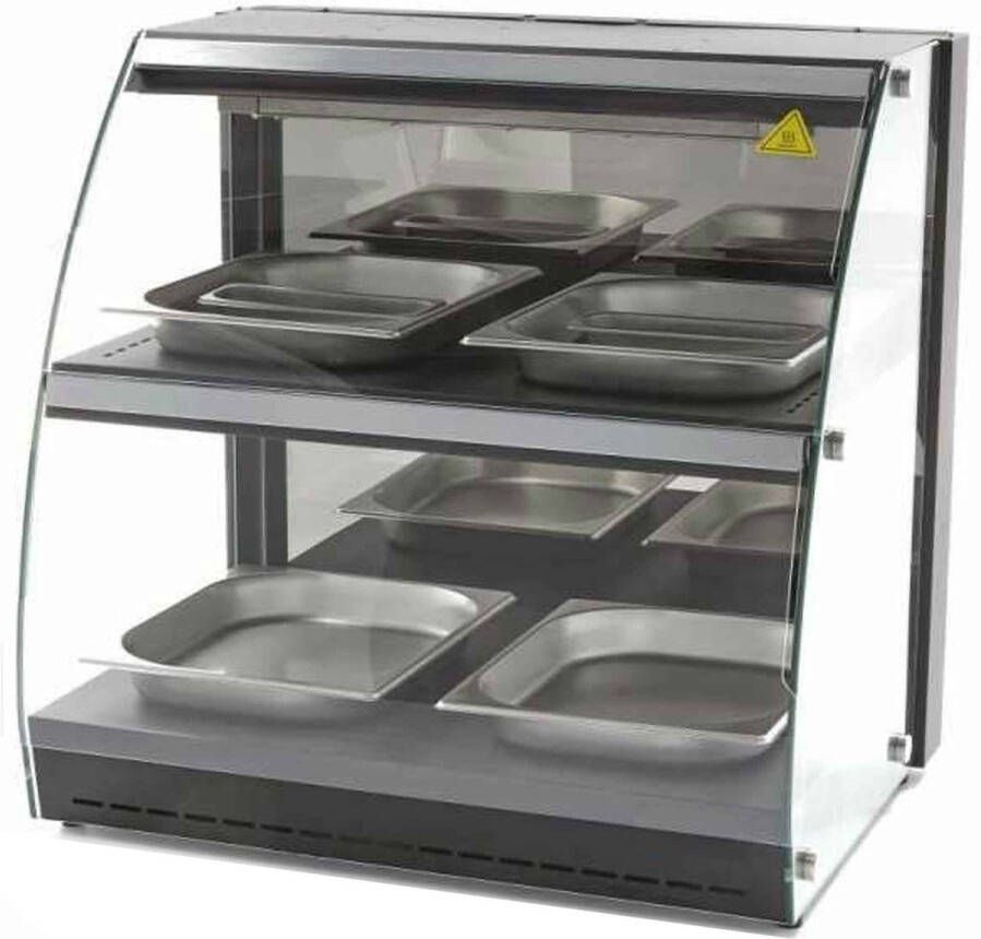 HCB Professionele Horeca Warmhoudvitrine 4 x 1 2 GN 50 liter 230V RVS INOX 63x47x65 cm (BxDxH) 26 kg 3412