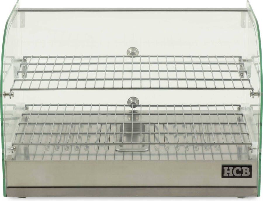 HCB Professionele Horeca Warmhoudvitrine 45 liter 230V RVS INOX 55.5x37.5x37.5 cm (BxDxH) 14 kg 3378