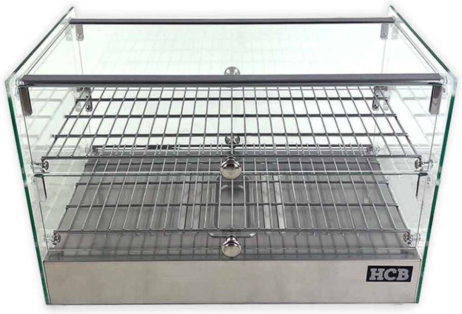 HCB Professionele Horeca Warmhoudvitrine 50 liter 230V RVS INOX 55.4x36.1x37.6 cm (BxDxH) 14 kg 3368