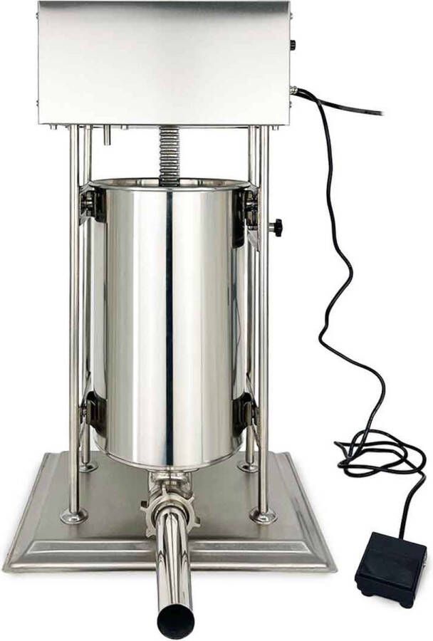 HCB Professionele Horeca Worstvuller 15 liter elektrisch 230V Worstenmaker Worstmachine 42x31.5x80 cm (BxDxH) 15 kg 7446