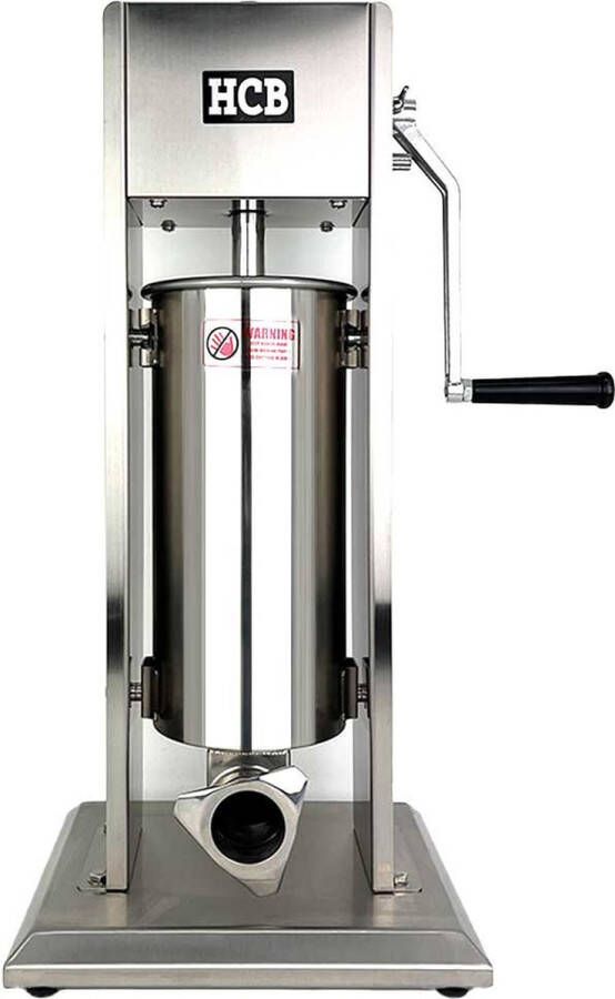 HCB Professionele Horeca Worstvuller verticaal 5 liter RVS INOX Worstenmaker Worstmachine 30x26x69 cm (BxDxH) 12 kg 1654
