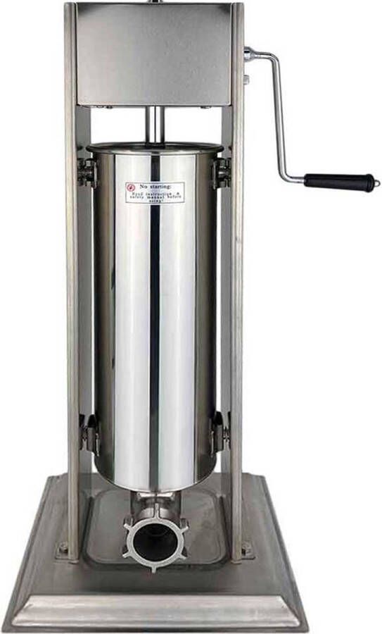 HCB Professionele Horeca Worstvuller verticaal 7 liter RVS INOX Worstenmaker Worstmachine 32x28x72.5 cm (BxDxH) 15 kg 7442
