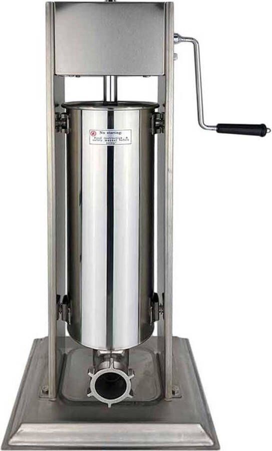 HCB Professionele Horeca Worstvuller verticaal 7 liter RVS INOX Worstenmaker Worstmachine 32x28x72.5 cm (BxDxH) 15 kg